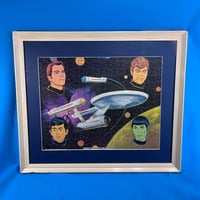 Image 1 of Star Trek, "The Starship USS Enterprise and its Officers". 300-pc Jigsaw, HG Toys, 1974. Import. 