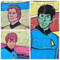 Image 3 of Star Trek "Captain Kirk and Officers Beaming Down". 150-piece Jigsaw by H G Toys, 1974. Import. 