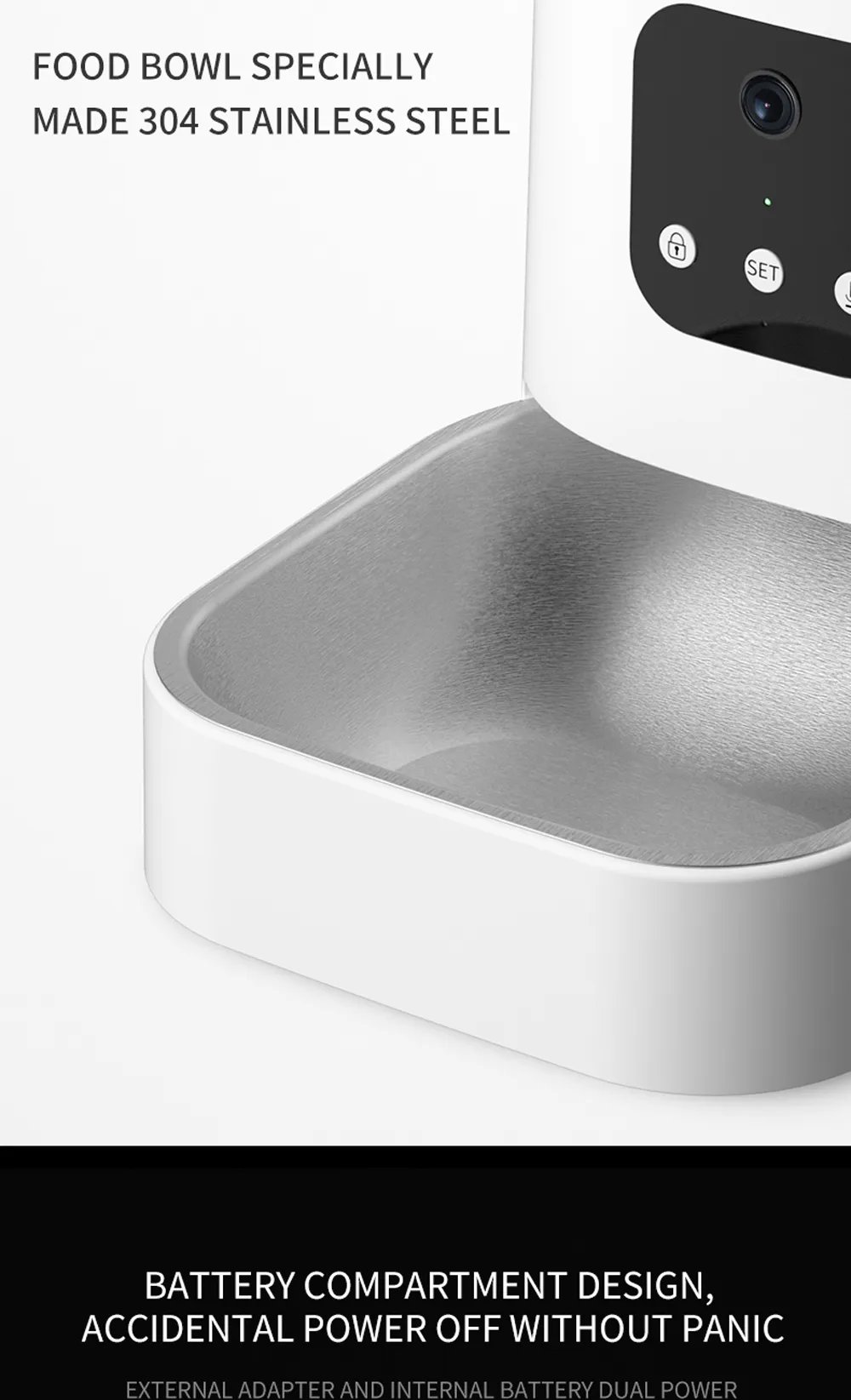 6L Smart WiFi Camera Automatic Pet Feeder Remote Control For Cats
