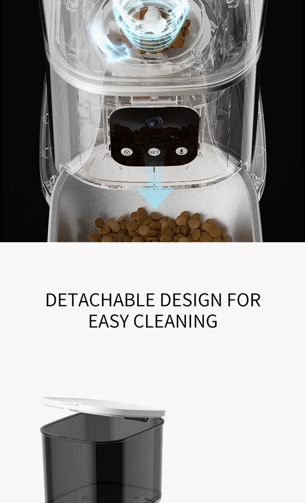 6L Smart WiFi Camera Automatic Pet Feeder Remote Control For Cats