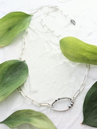 Image 2 of Dew Drop Leaf Long Link Necklace