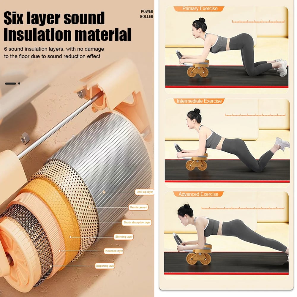 Abdominal Roller With Elbow Support - Automatic Rebound For Effective Strength Training At Home