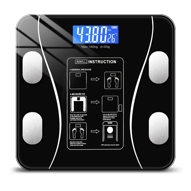 Body Fat Scale Smart Wireless Digital Bathroom Weight Scale Body Composition Analyzer With Smartphon