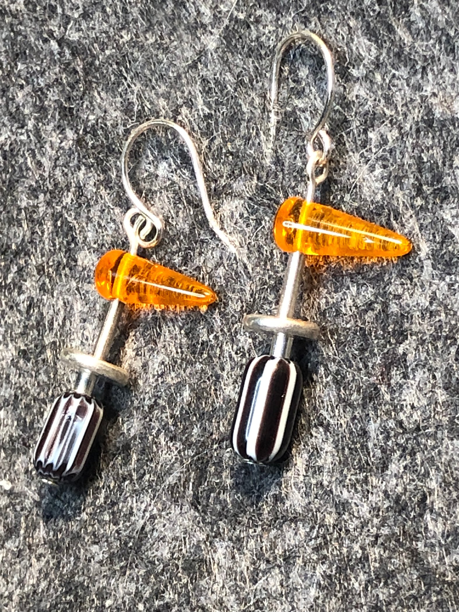 Image of Orange triangle earrings
