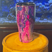 Image of Pinks Rustic Raindrop Modern Curve Stainless Steel Tumbler 
