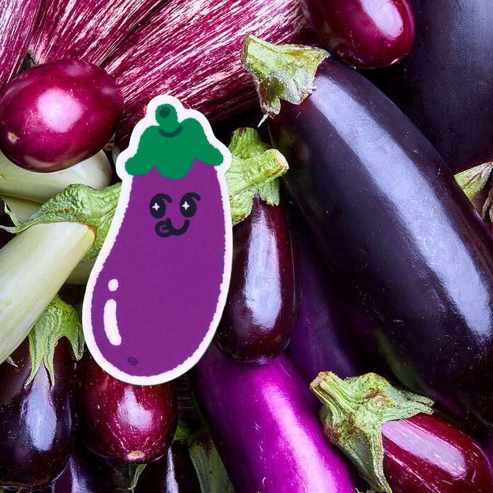 Image of Grocery Friends Eggplant Sticker