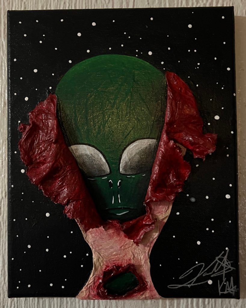 Image of “Meat suit” Hand painted art