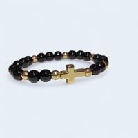 Gold and black bracelet