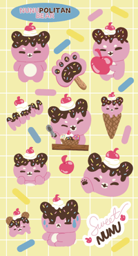 Image 2 of Nunupolitan Bear Sticker Sheet