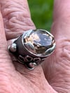 Faceted Citrine 10.3 ct, Sterling Chunky Ring OOAK