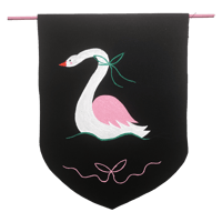 Swan with Bows Pennant