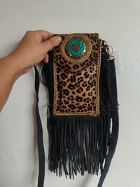 Image 3 of Fur baby mobile bag leopard print 
