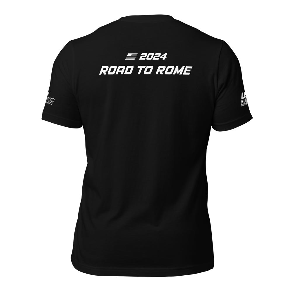 Image of Road to Rome Black Unisex T-shirt