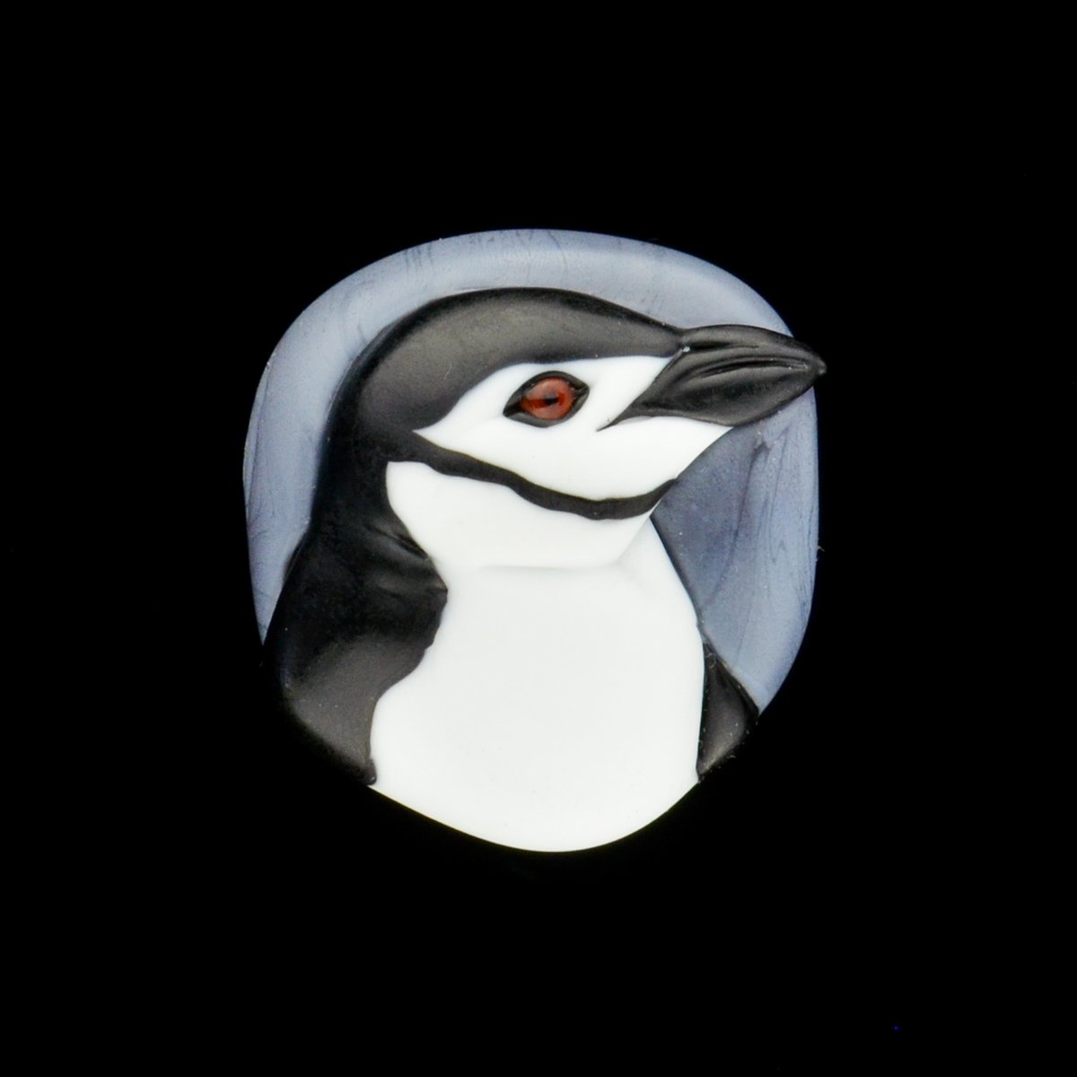Image of XL. Little Chinstrap Penguin - Flameworked Glass Sculpture Bead