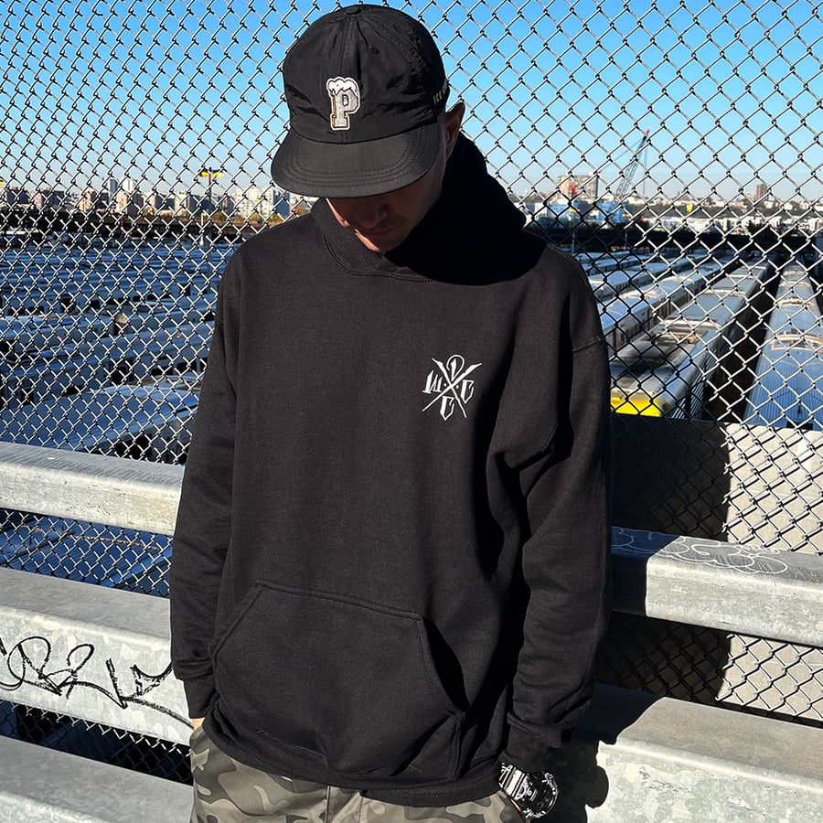 Image of DCWC EMBROIDERED HOODY - BLACK/WHITE
