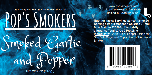 Image of Smoked Garlic and Black Pepper.  4oz