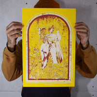 Image 1 of 'Heaven Was Full' Screen Print on Bright Yellow