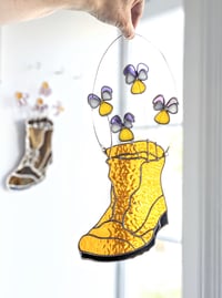 Image 5 of Johnny Jump Up Stained Glass Botanical Hiking Boot