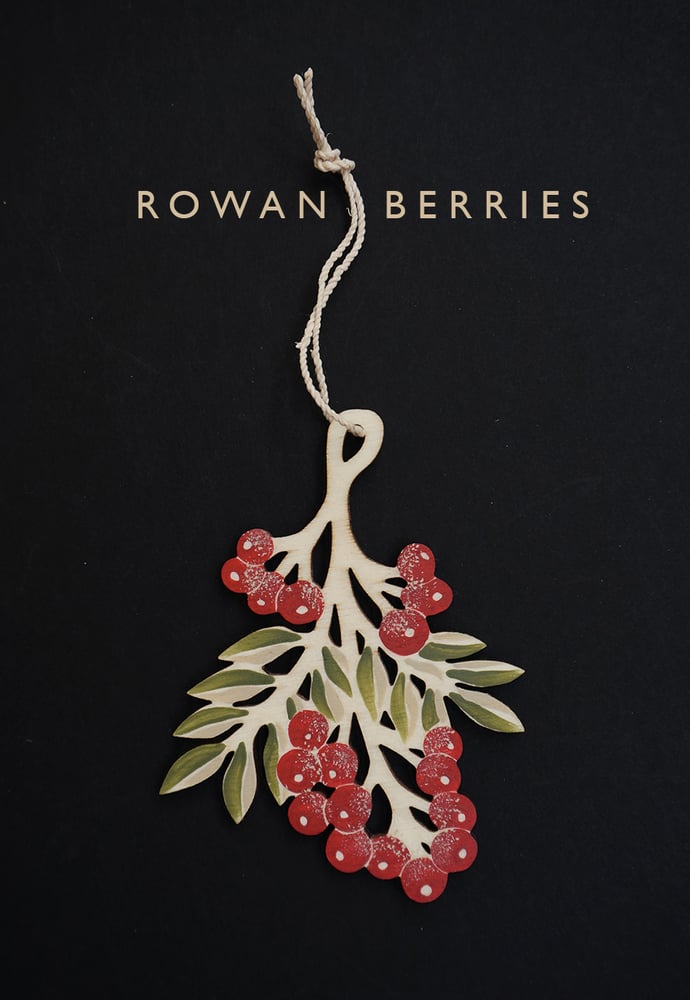 Image of Rowan Berries - Wooden Decoration 2023