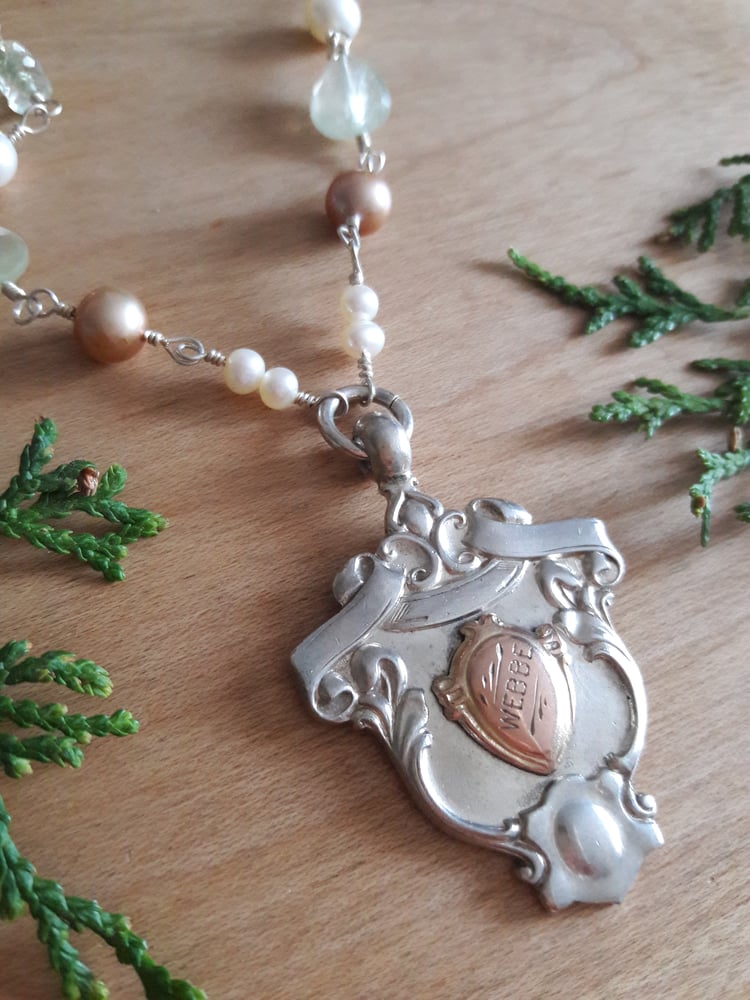 Image of 5HF Two-Tone Fob Necklace in Green