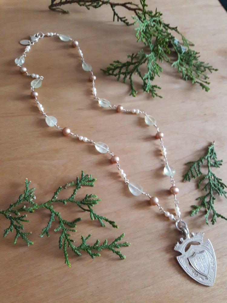 Image of 5HG Sterling Shield Fob in Green