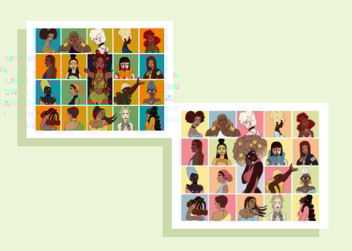 Image of Hair Grid Art Print