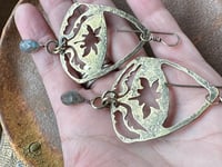 Image 2 of Floral brass Arabesque earrings 