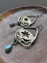 Image 3 of Floral brass Arabesque earrings 