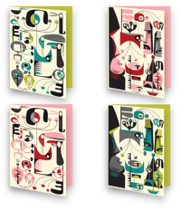 Image 1 of ABSTRACTIKI CHRISTMAS CARD SET. 12 CARDS IN SET. 