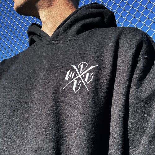 Image of DCWC EMBROIDERED HOODY - BLACK/WHITE
