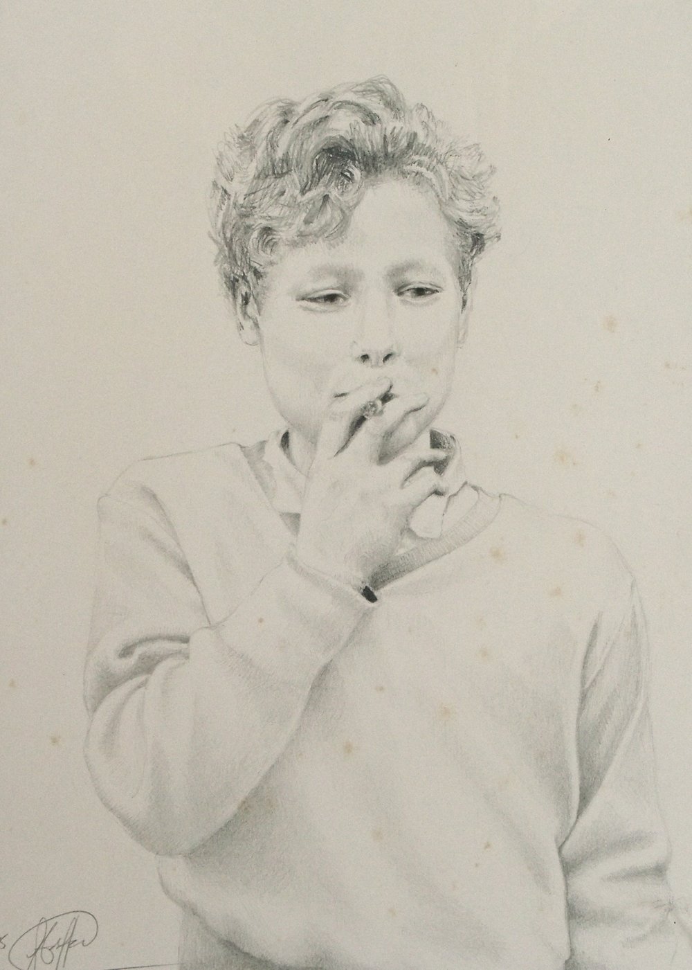 Image of Smoking Boy - Graphite