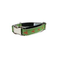 Reindeer on Green - Dog Collar