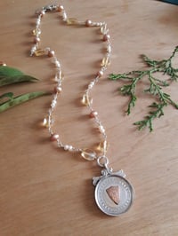 Image 1 of 5HI Two-Tone Fob necklace with Citrines