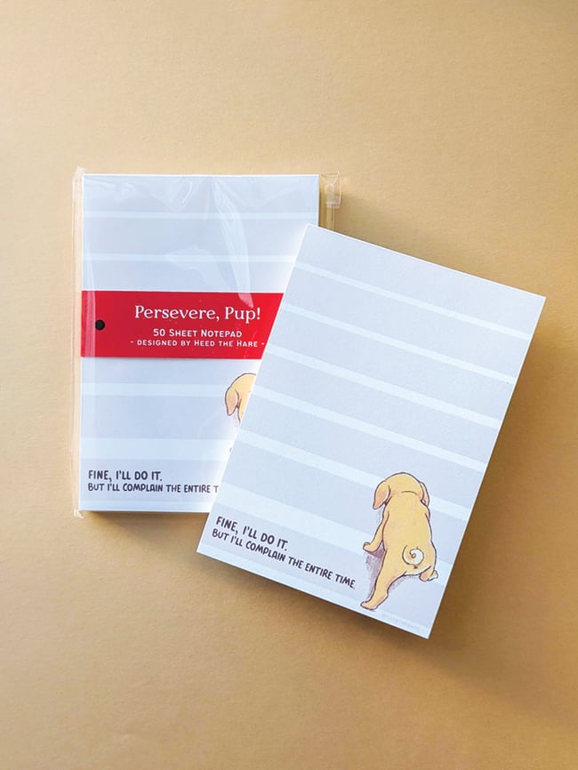 Persevere, Pup! Notepad
