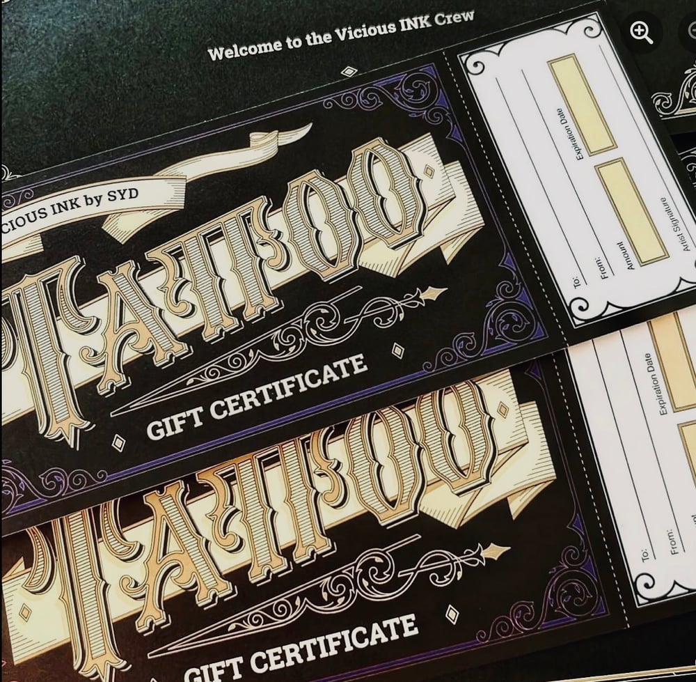 Image of Tattoo Gift Certificate 