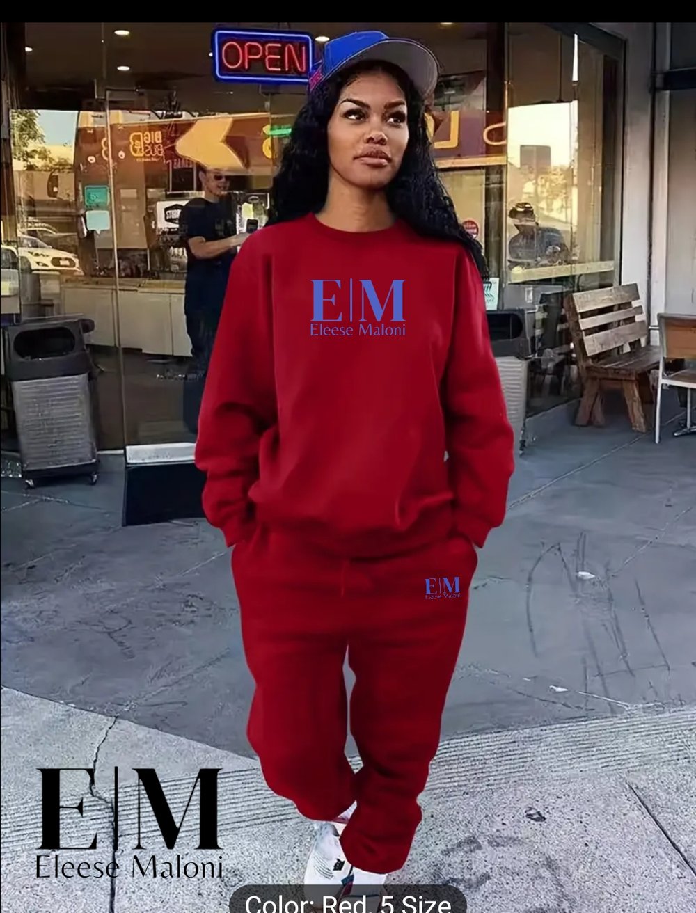 Image of Eleese Maloni Crewneck Sweatsuit 
