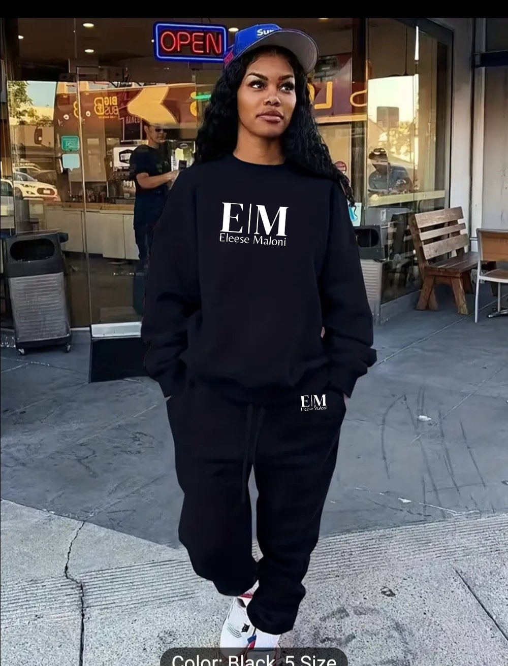 Image of Eleese Maloni Crewneck Sweatsuit 