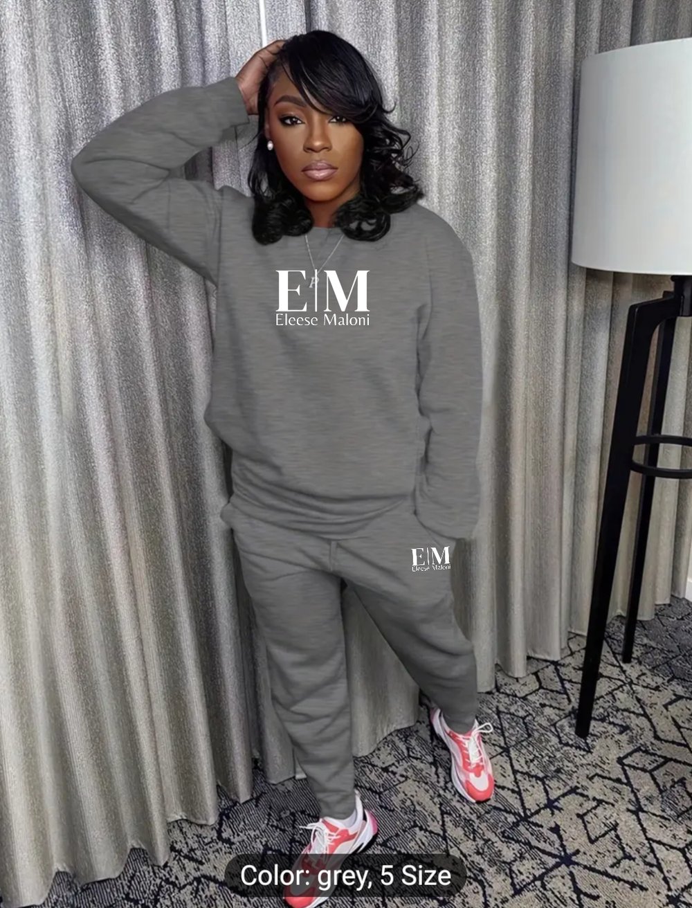 Image of Eleese Maloni Crewneck Sweatsuit 