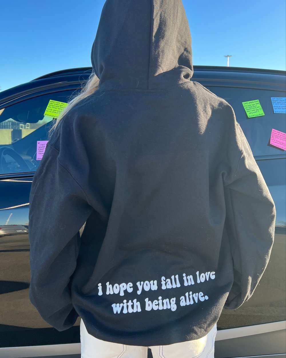 Image of “i hope you fall in love with being alive” hoodie