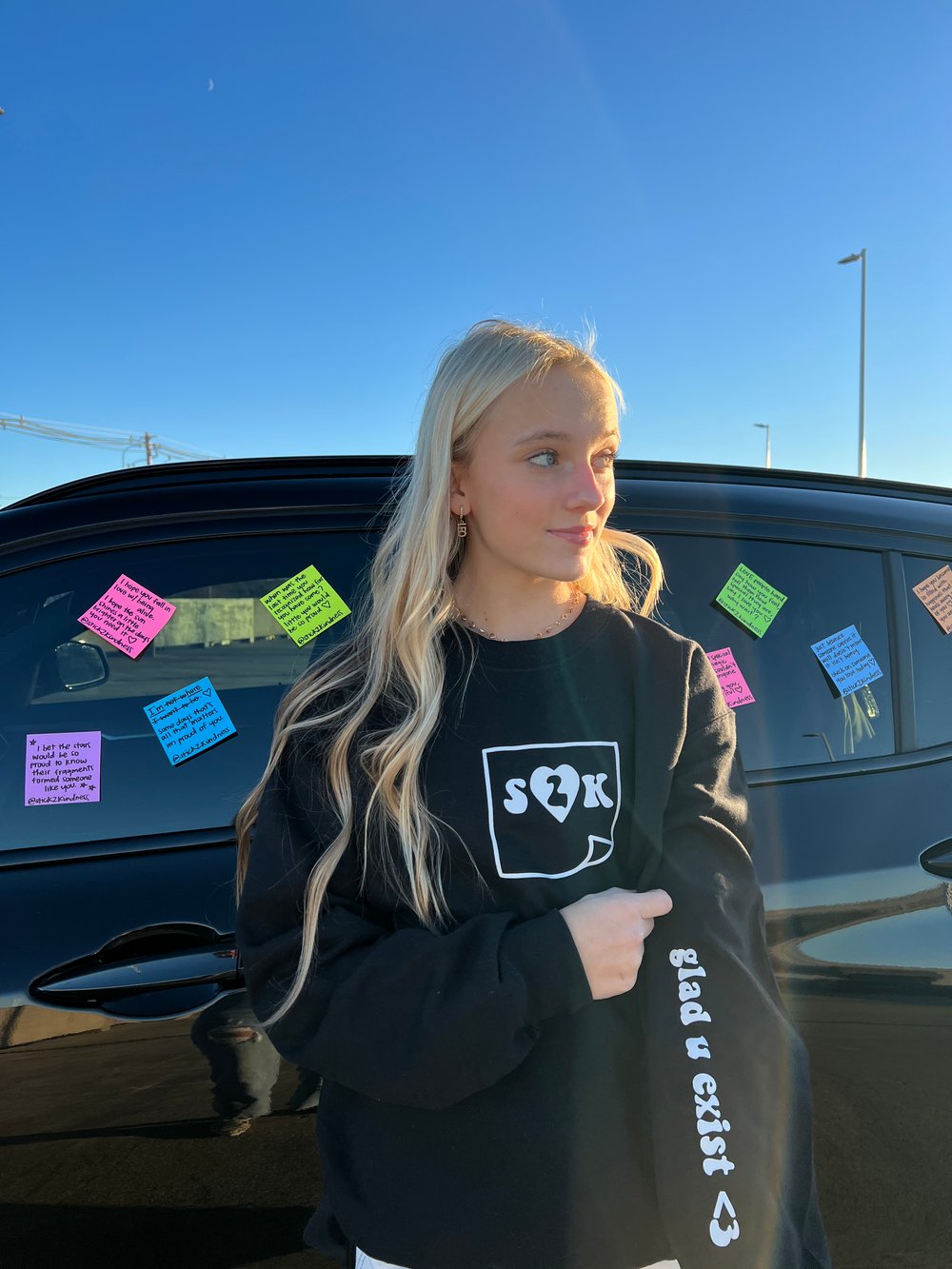 Image of “glad u exist <3” crewneck