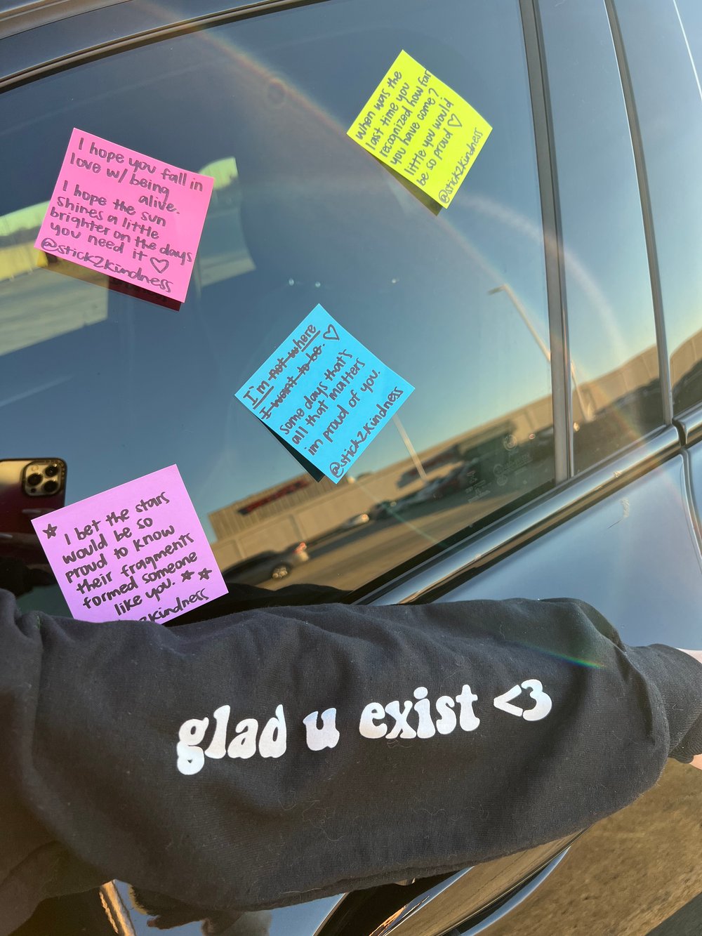 Image of “glad u exist <3” crewneck