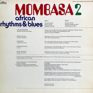 Mombasa – Mombasa 2 "African Rhythms & Blues" (Spiegelei – INT 160.049 - 1976)