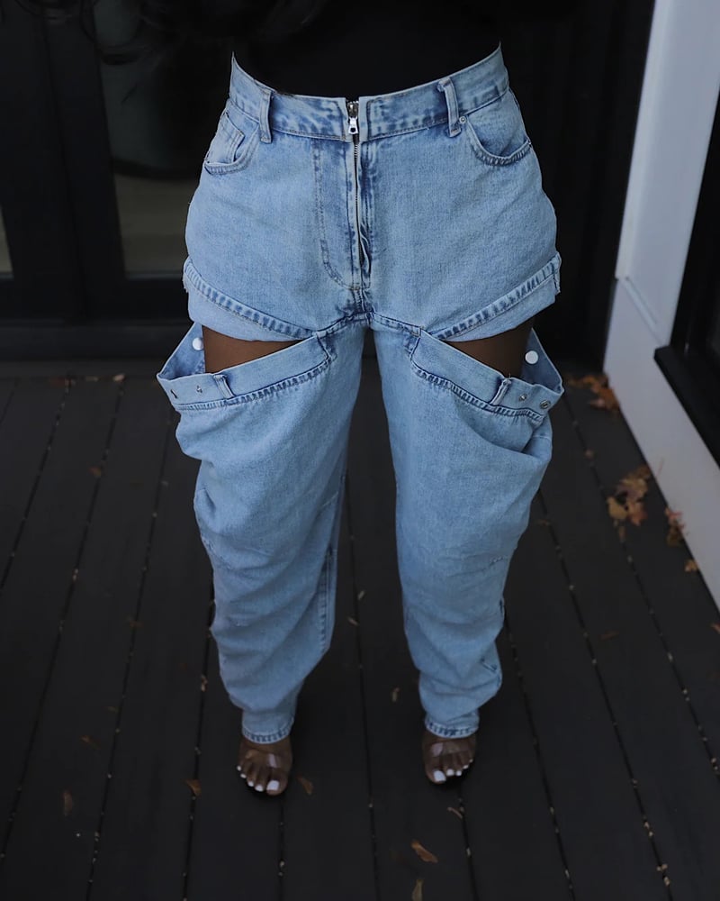 Image of Cut Out Denim Jeans