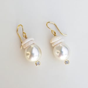 South Sea Pearl Puka Shell Earrings 