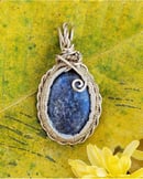 Image 2 of Silver Copper Red Tigers Eye & Lapis Lazuli Reversible Pendant | Third Eye & Root Chakra Crystal