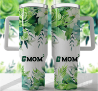 Image 2 of Green Floral 40 oz Tumbler