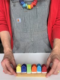 Image 2 of Set of 6 Rainbow Houses