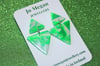 Green Christmas dangle earrings - triangle 