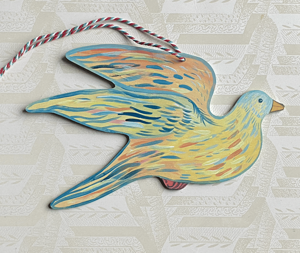 Image of Painted wooden bird F