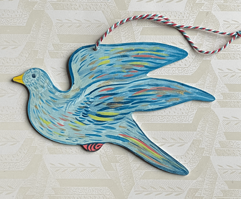 Image of Painted wooden bird B
